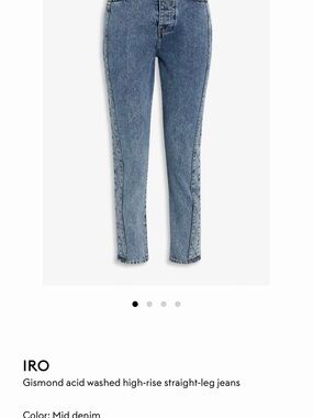 IRO Gismond Acid-Wash High-Rise Straight Jeans - Mid Denim Blue